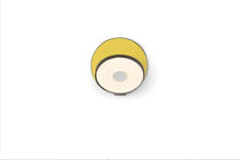 Koncept Inc GRW-S-MBK-MYW-PI - Gravy Wall Sconce - Metallic Black body, Matte Yellow plates - Plug-in